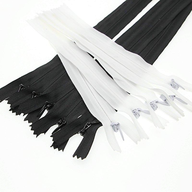 Leekayer 9"" Invisible Nylon Zipper for DIY Tailor Sewing Craft 10 PCS/Pack (Black&White,9 inch) - Image 5